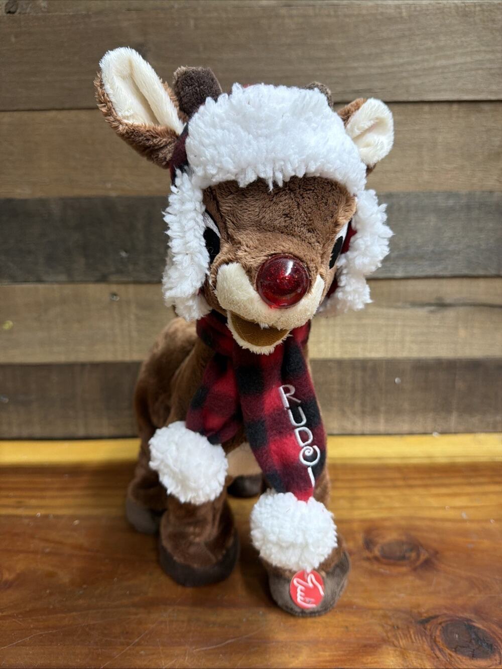 Rudolph the Red Nose Reindeer - 14" Plush Stuffed Moves Sings And Nose Lights Up